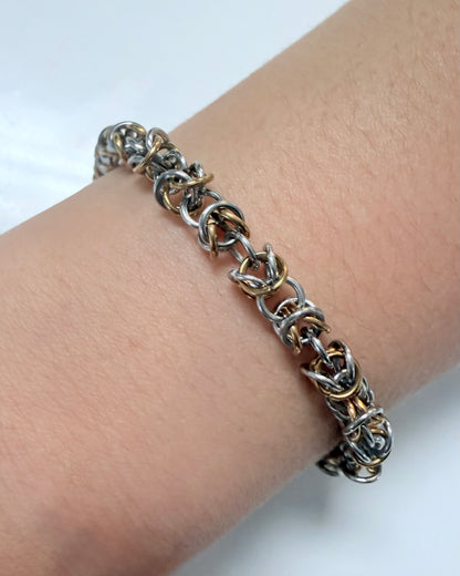 Byzatine Bracelet Chain: Two-Tone Gold & Silver Bracelet | Handmade Mixed Metal Jewelry